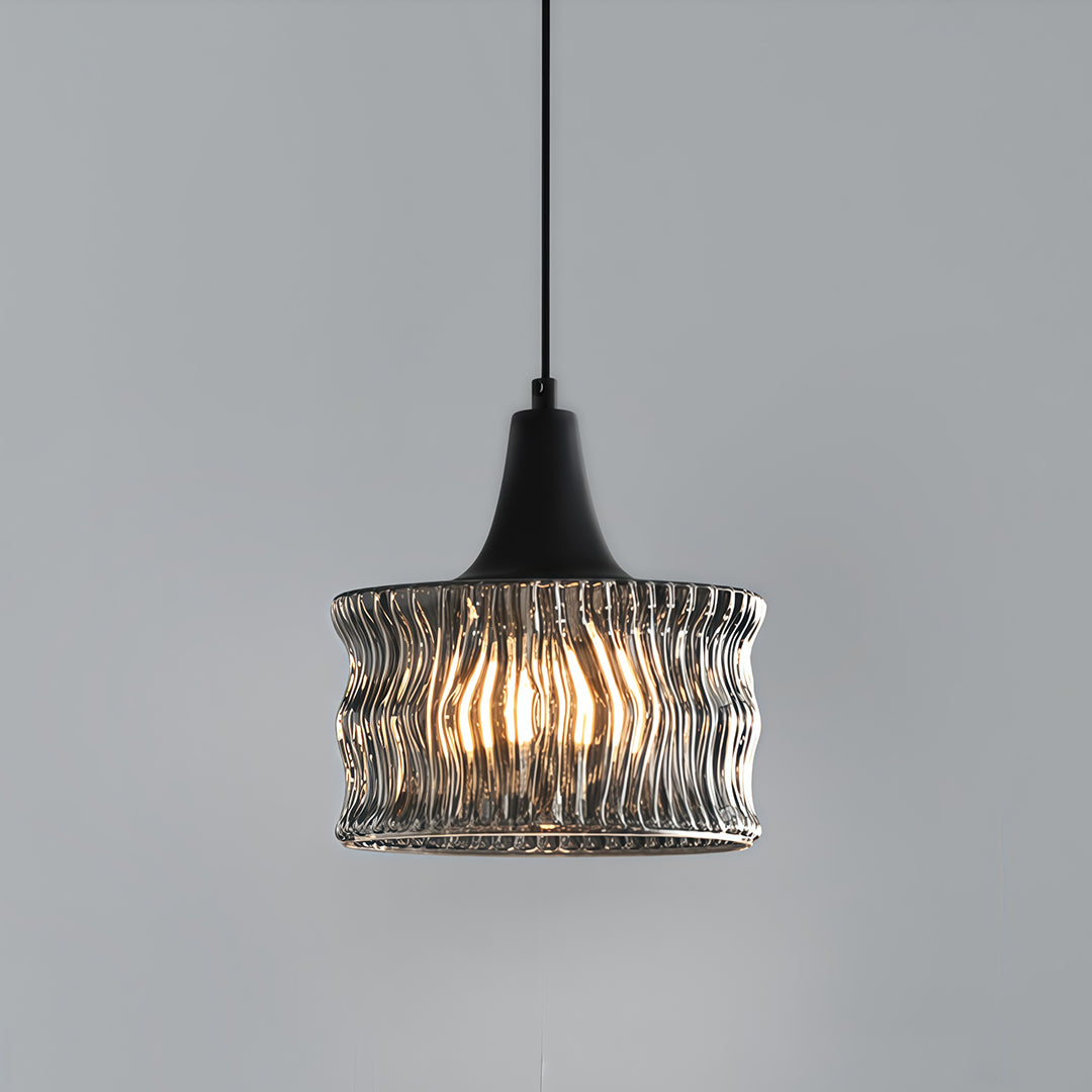 Lavisa - Glass Drum Pendant Light with 3-Step Dimmable LED