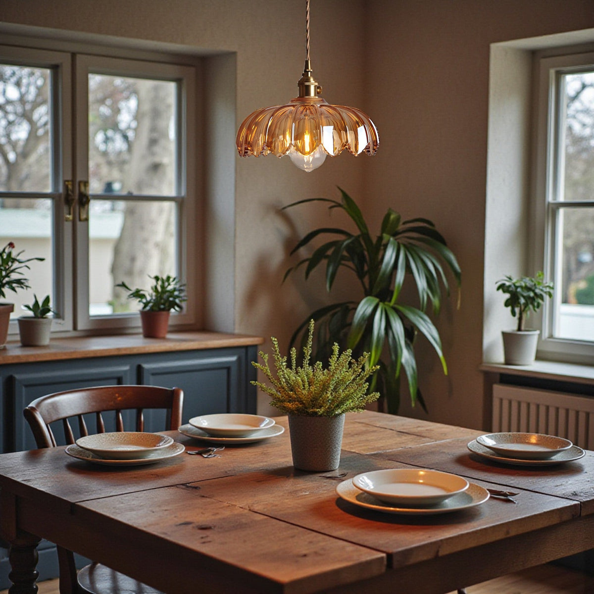 Lavisa - Vintage Scalloped Retro Pendant Light