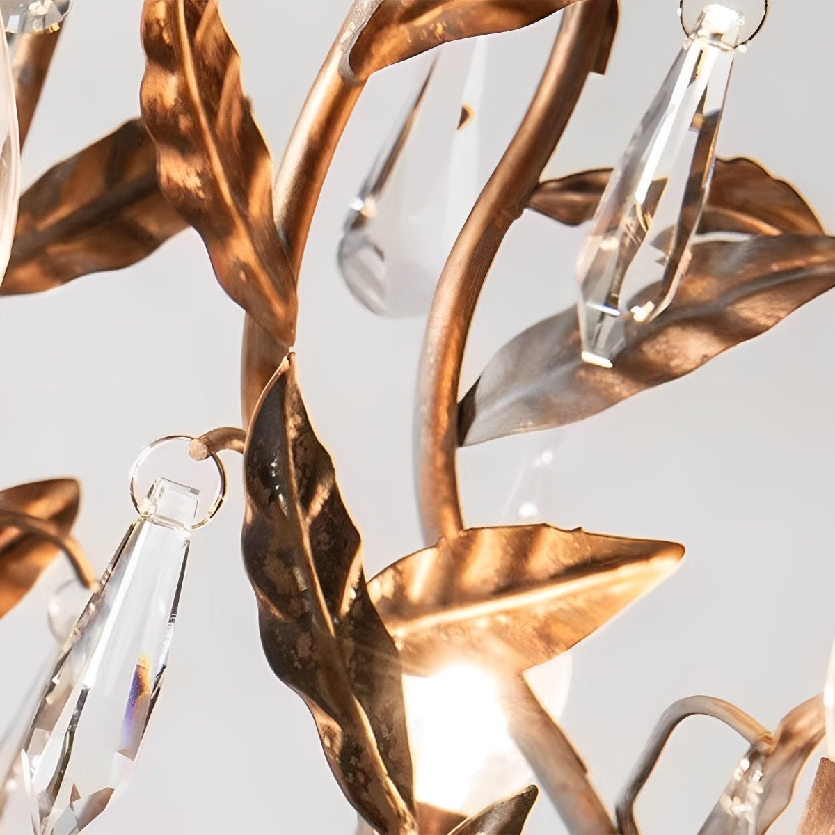 Lavisa - Gold Vintage Leaf Branch Crystal Chandelier Hanging Light