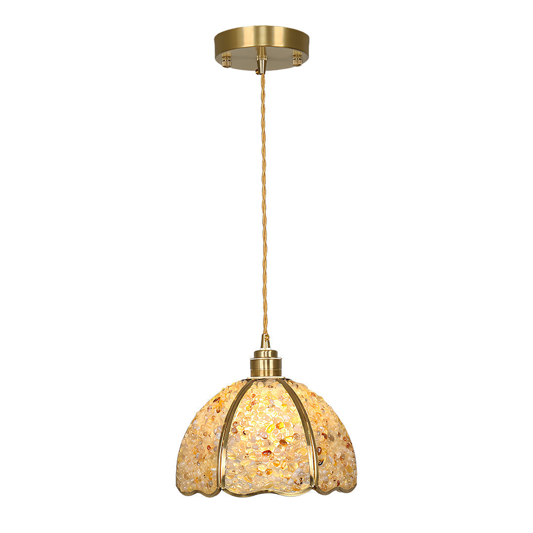 Lavisa - Small Crystal Dome Pendant Light Dimmable Copper Fixture