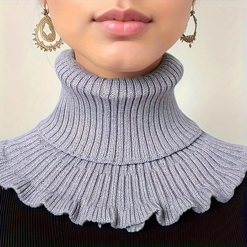 Lavisa - Elegant Knitted Turtleneck Neck Warmer for Women - Detachable Scarf