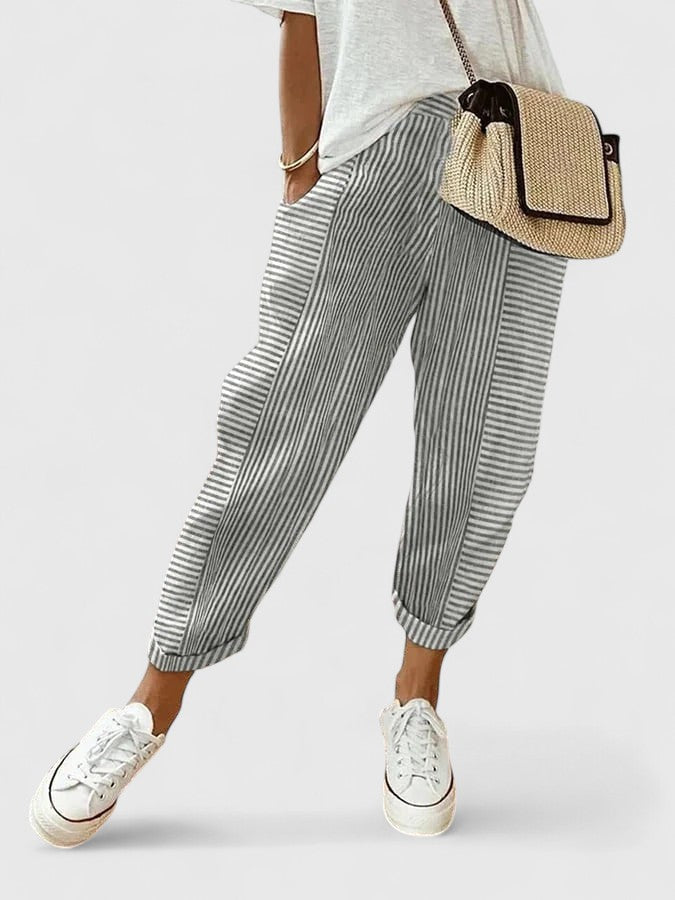 Lavisa - Women's Comfort Stretch Waistband Pants with Pockets