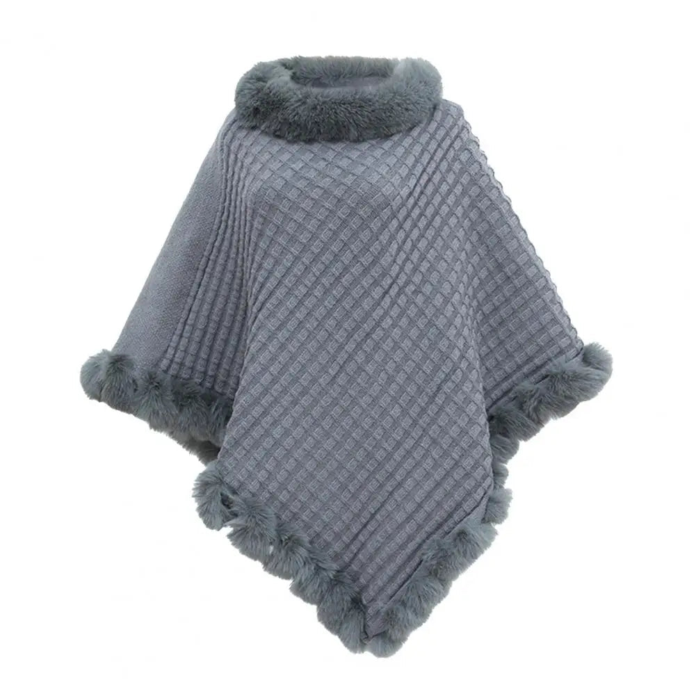 Lavisa - Elegant Faux Fur Shawl Cloak