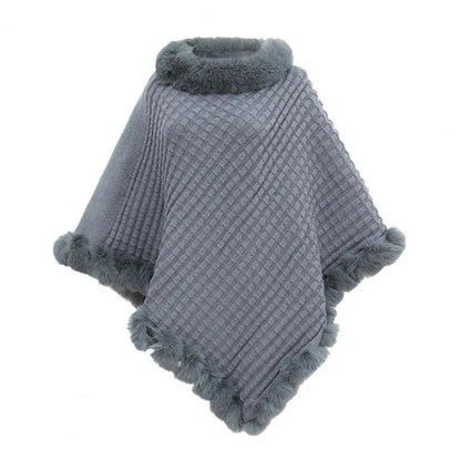 Lavisa - Elegant Faux Fur Shawl Cloak