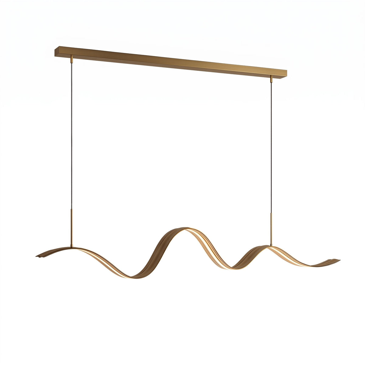 Lavisa - Brass Wave Linear LED Pendant Light