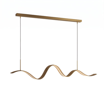 Lavisa - Brass Wave Linear LED Pendant Light