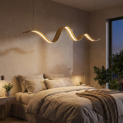 Lavisa - Brass Wave Linear LED Pendant Light