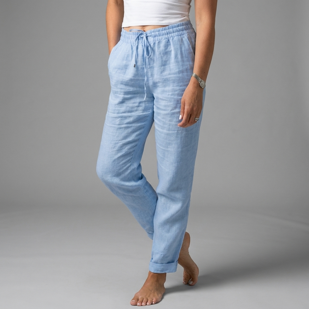 Lavisa - Women's High Waist Pull-On Pants Elastic Waist Relaxed Trousers