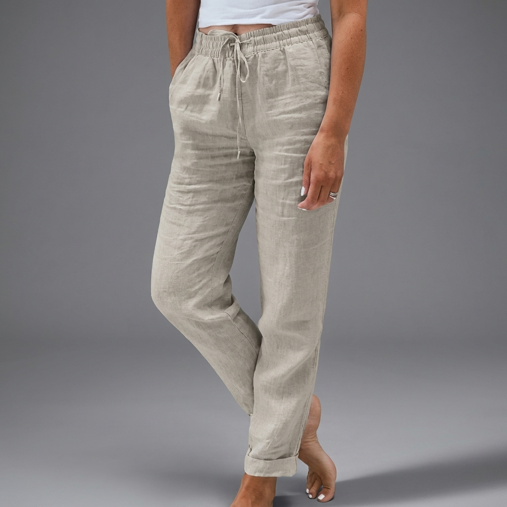 Lavisa - Women's High Waist Relaxed Pull-On Casual Trousers