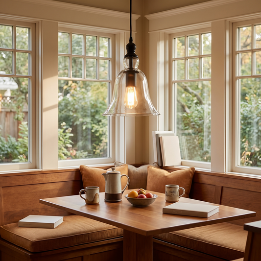 Lavisa - Vintage Iron & Glass Pendant Light