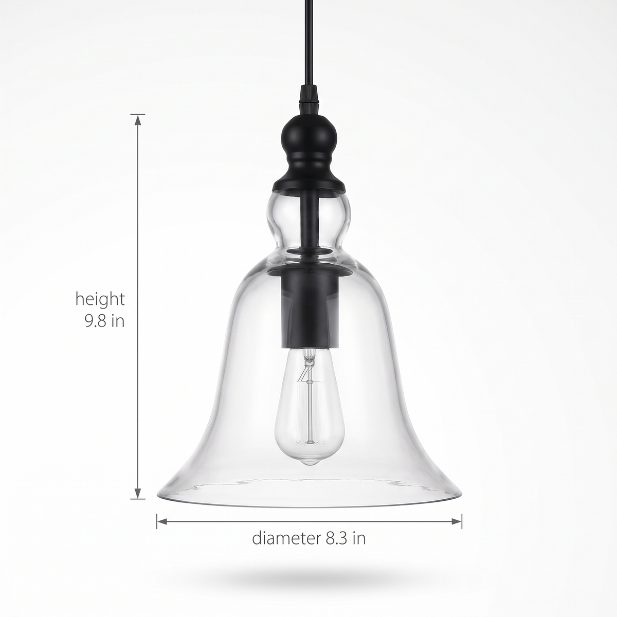 Lavisa - Vintage Iron & Glass Pendant Light