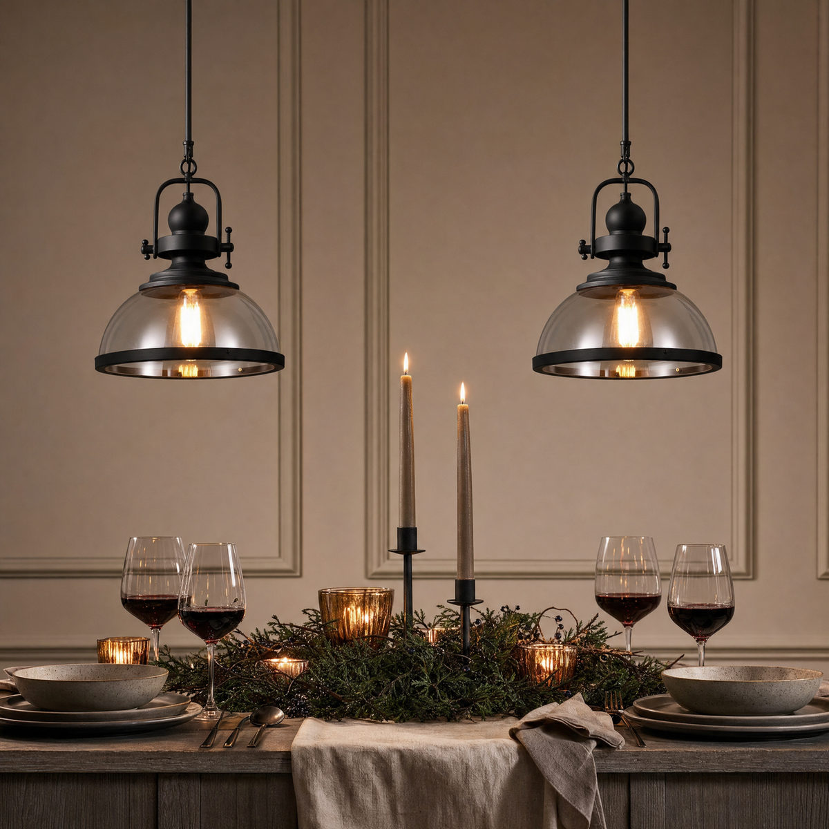 Lavisa - Clear Glass Bowl Pendant Light