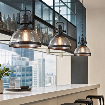 Lavisa - Clear Glass Bowl Pendant Light