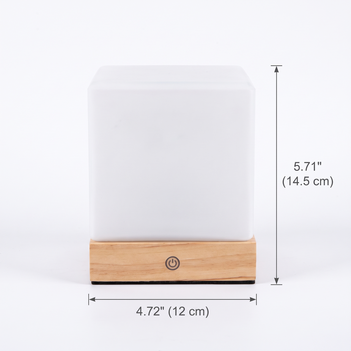 Square Wood Cube Cordless Table Lamp