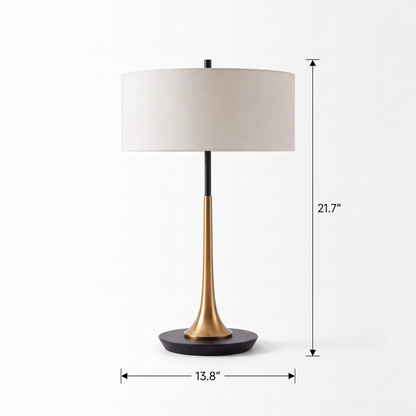 Bronze Teardrop Table Lamp with Fabric Shade