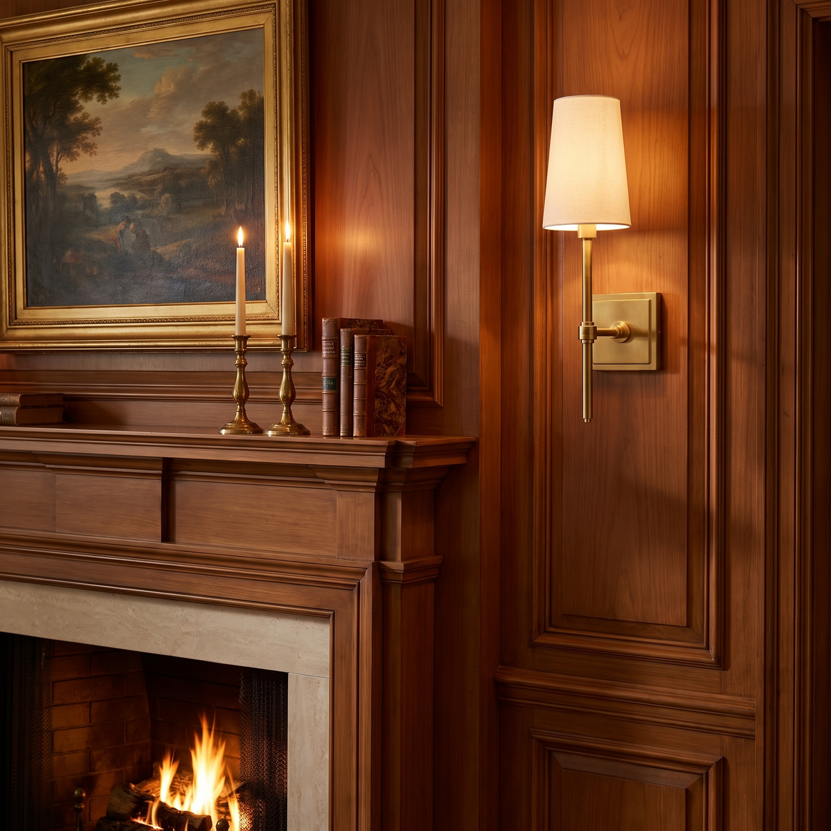Lavisa - Linen Shade Brass Wall Lamp