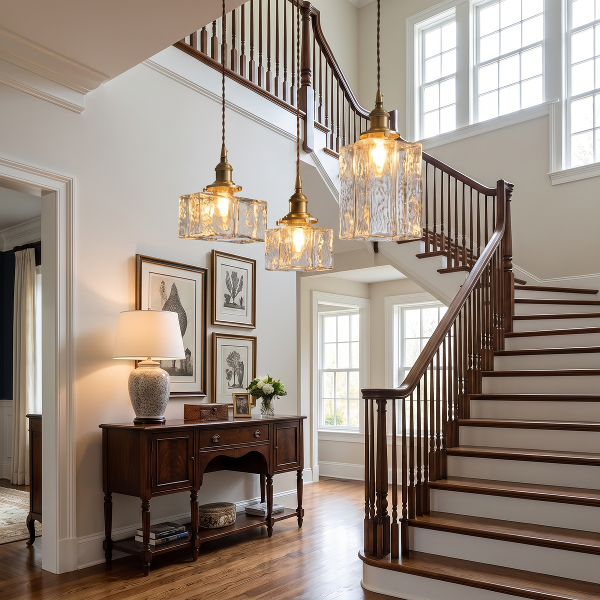Lavisa - Ripple Glass Iron Pendant Light for Living Rooms