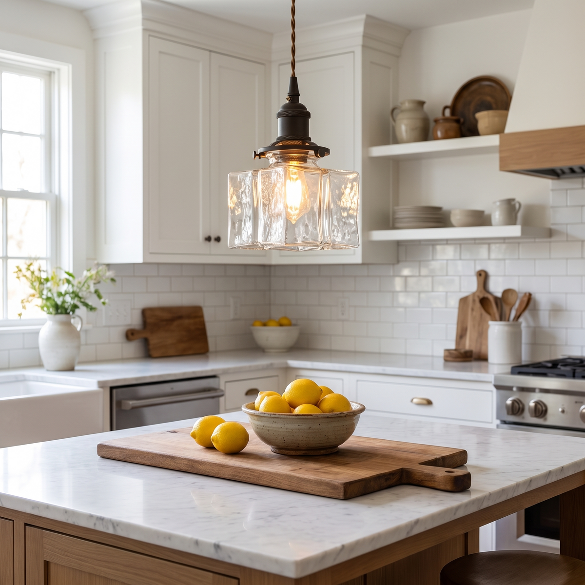 Lavisa - Ripple Glass Iron Pendant Light for Living Rooms