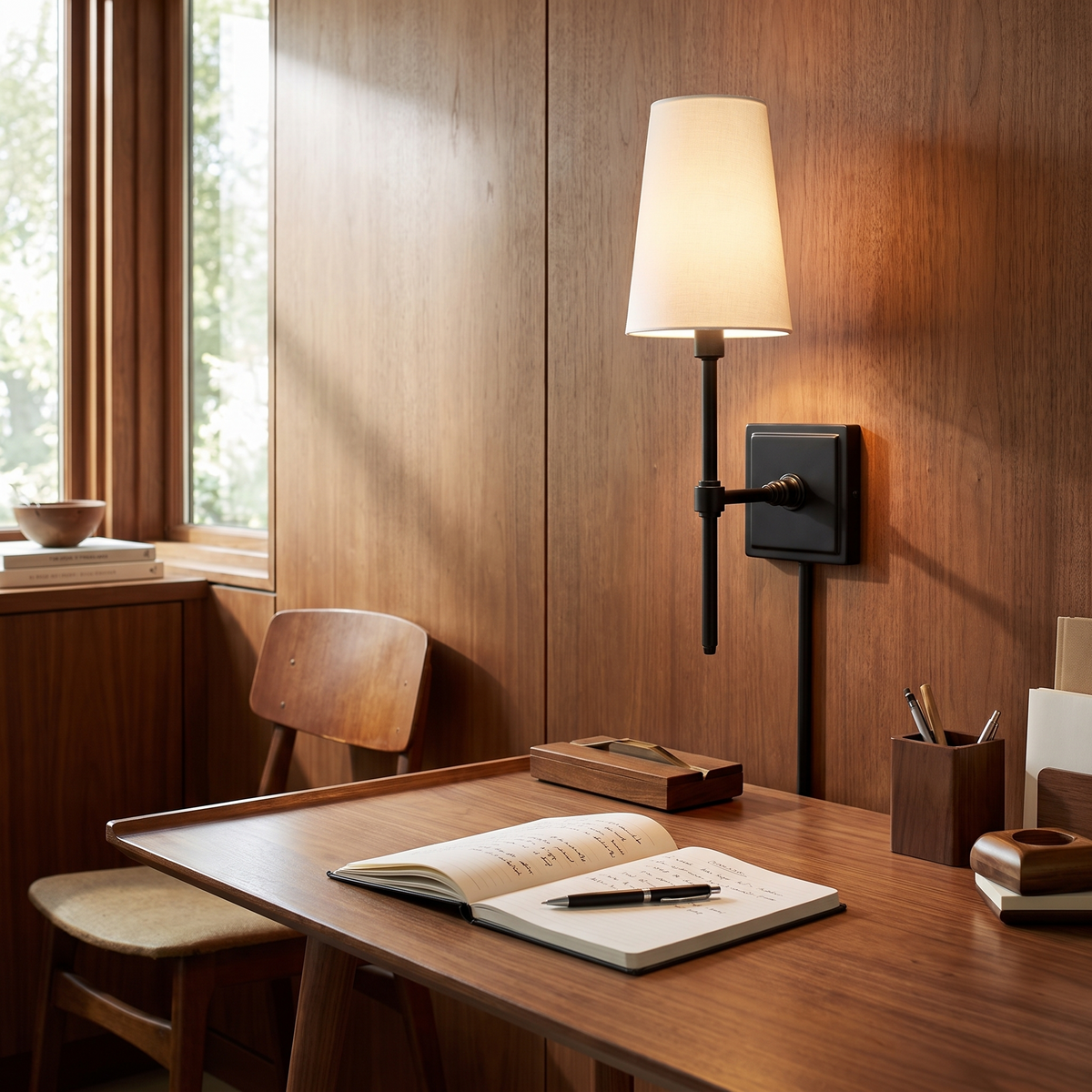 Lavisa - Linen Shade Brass Wall Lamp