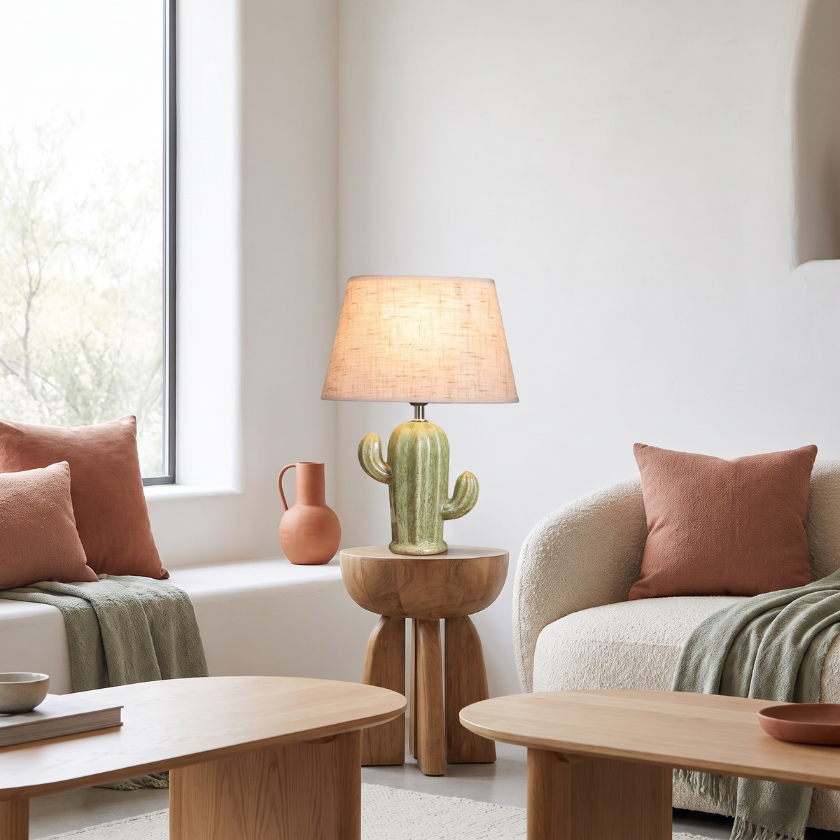Lavisa - Cactus Southwest Ceramic Table Lamp