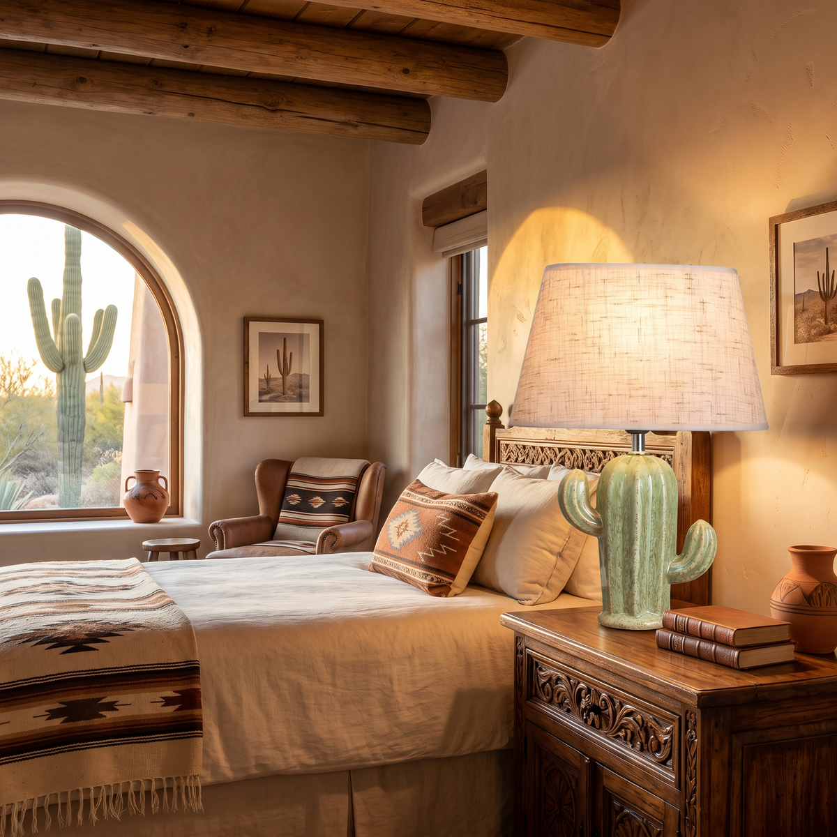 Lavisa - Cactus Southwest Ceramic Table Lamp