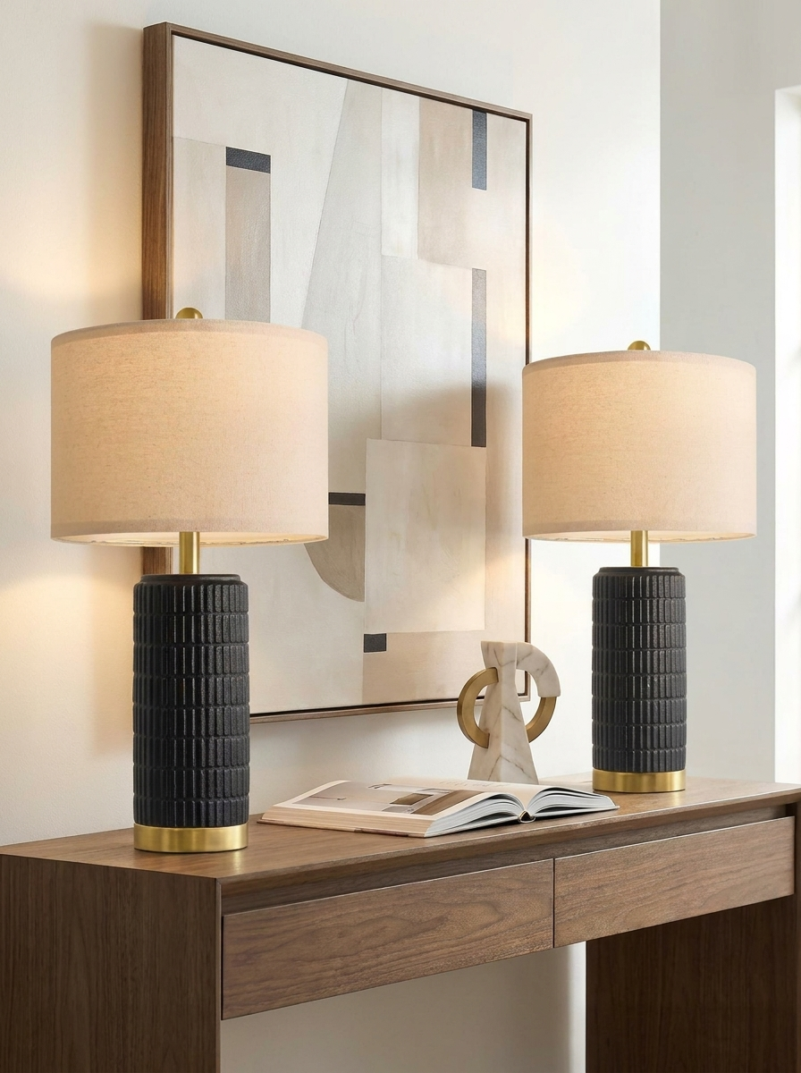 Lavisa - Black and Gold Ceramic Table Lamp