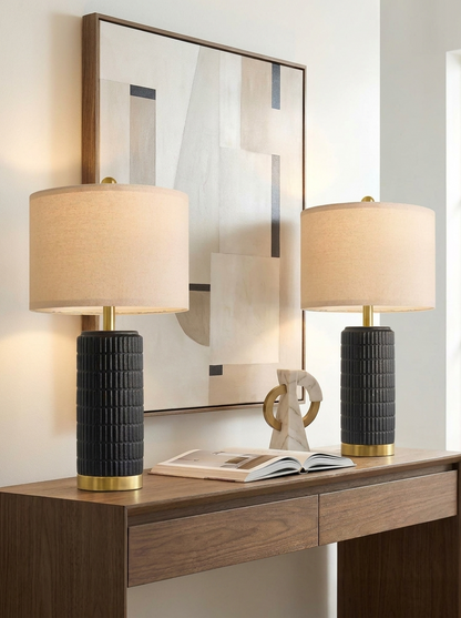 Lavisa - Black and Gold Ceramic Table Lamp