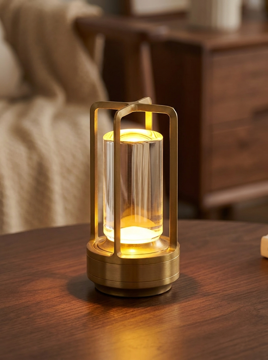 Lavisa - Cordless Crystal Table Lantern with Rechargeable USB Power