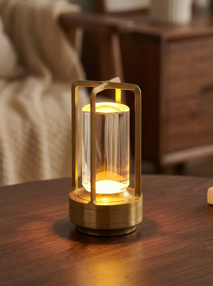 Lavisa - Cordless Crystal Table Lantern with Rechargeable USB Power