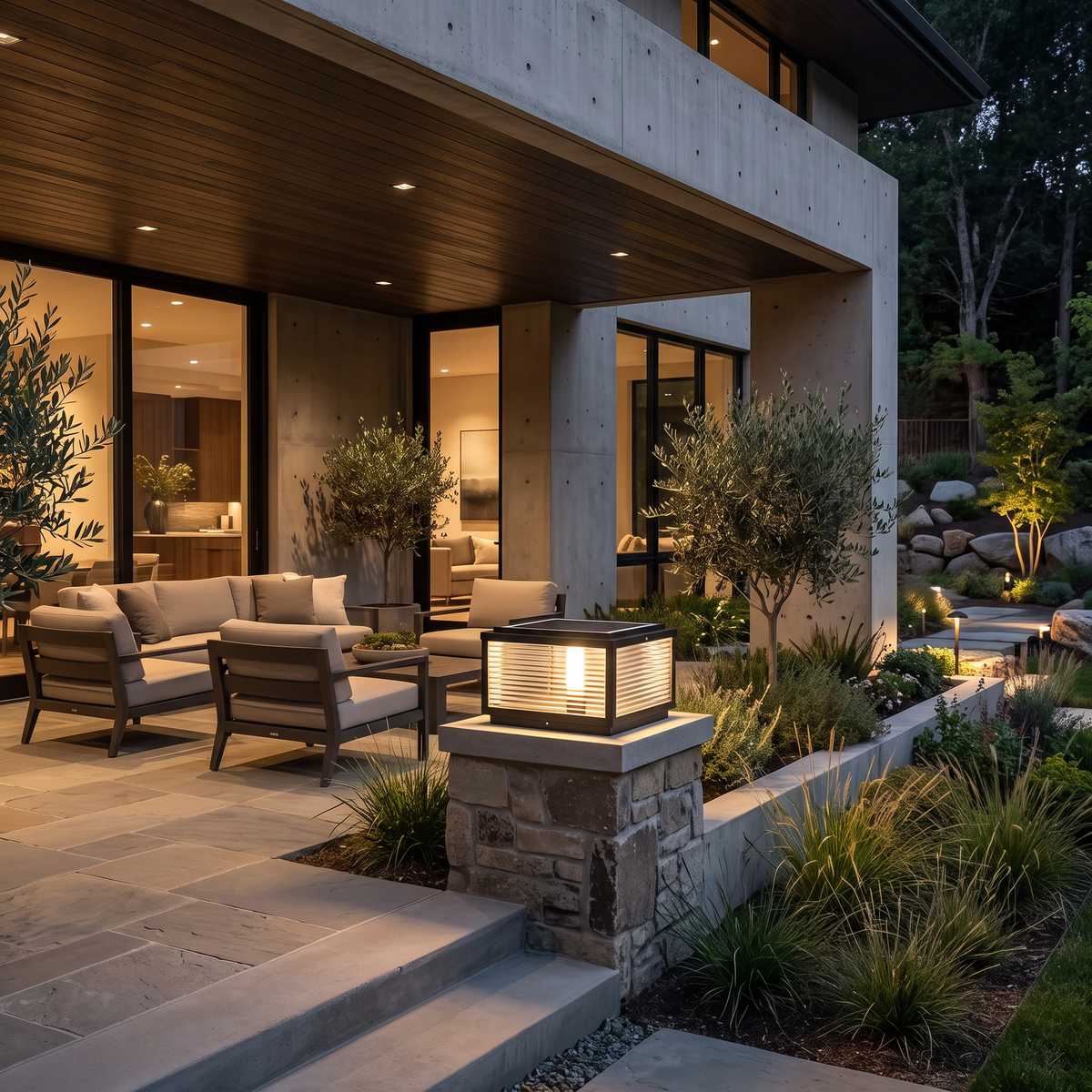 Lavisa - Ribbed Glass Square Pillar Light