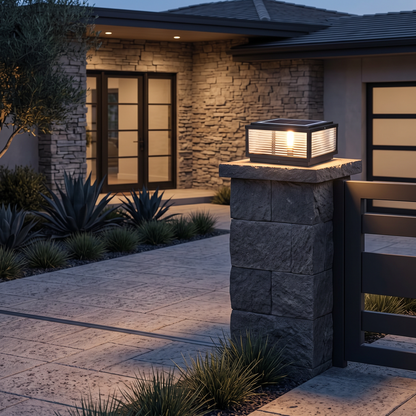 Lavisa - Ribbed Glass Square Pillar Light
