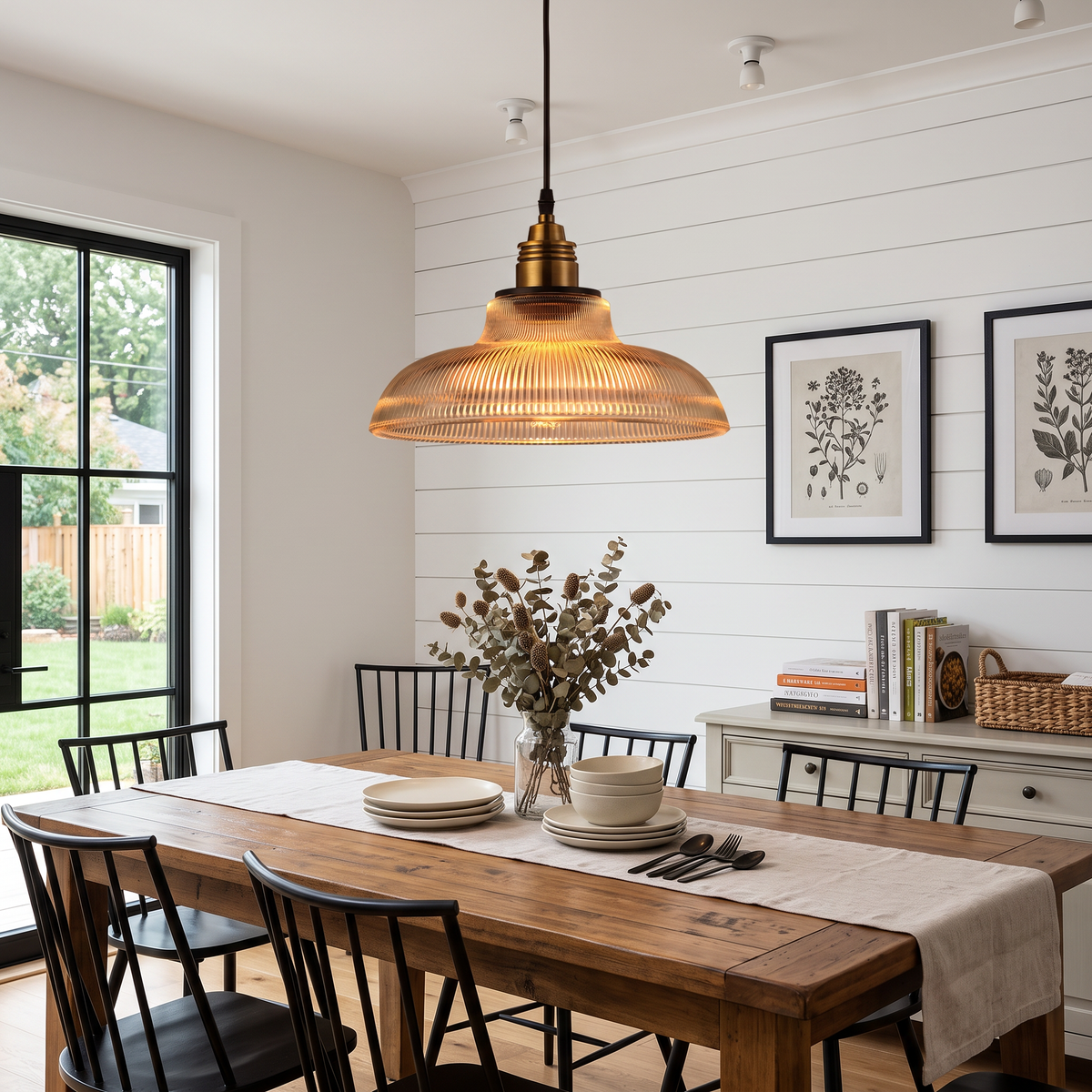Lavisa - Ribbed Glass Dome Pendant Light for Restaurants