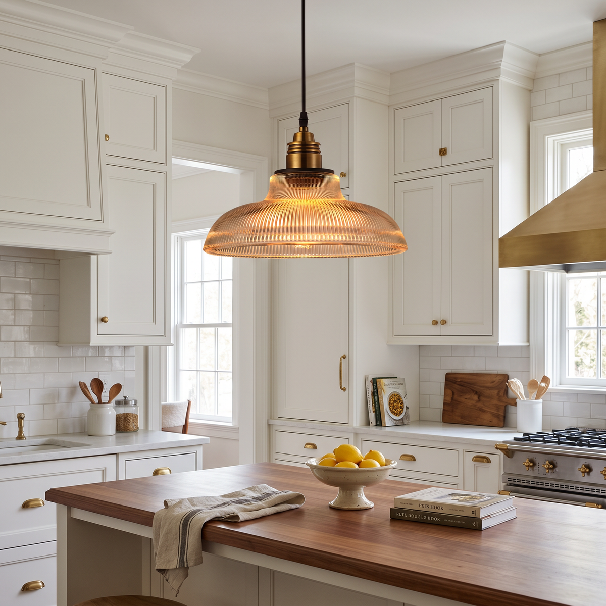 Lavisa - Ribbed Glass Dome Pendant Light for Restaurants