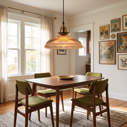 Lavisa - Ribbed Glass Dome Pendant Light for Restaurants