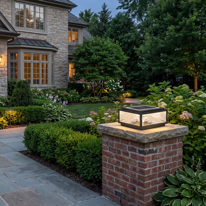 Lavisa - Die-Cast Square Solar Pillar Light with E27 Socket