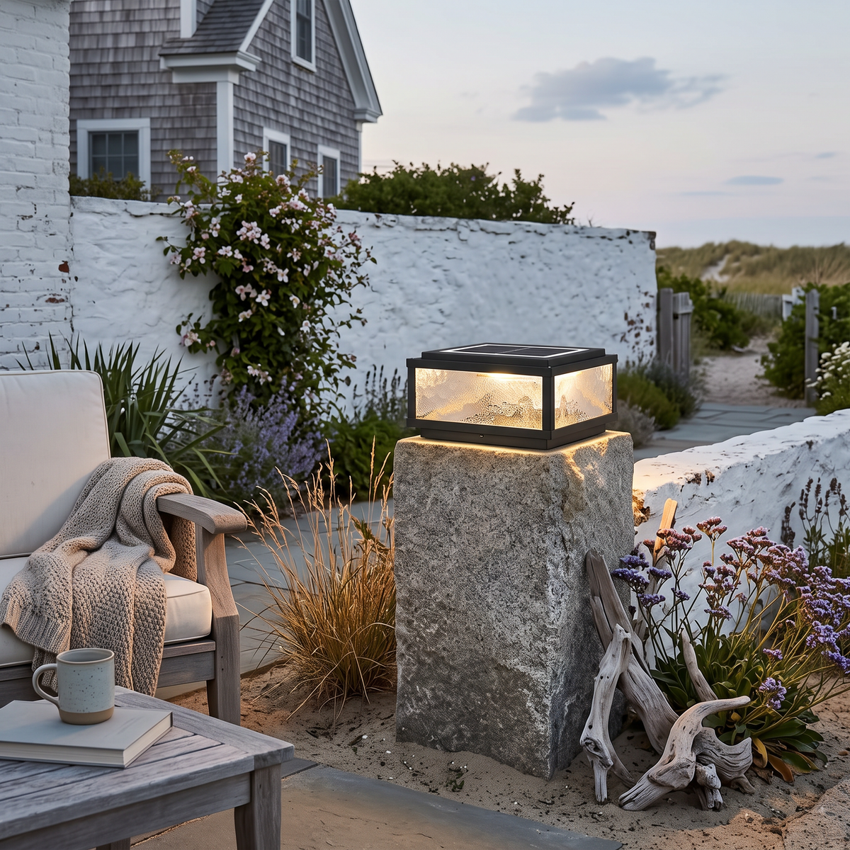 Lavisa - Die-Cast Square Solar Pillar Light with E27 Socket