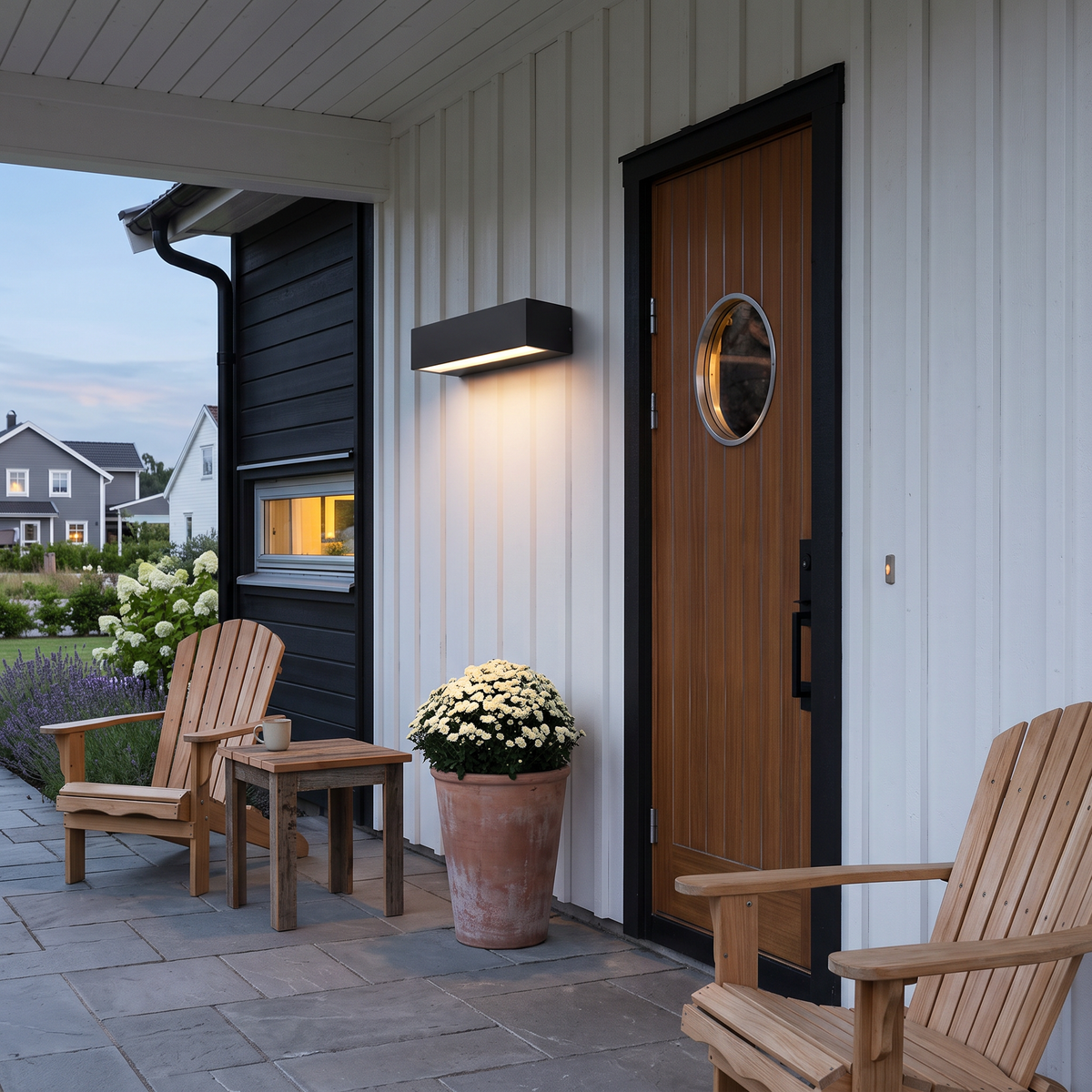 Lavisa - Modern LED Porch Light with Glass Wash Panel