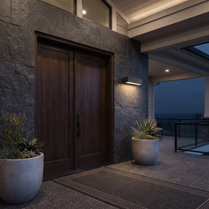 Lavisa - Modern LED Porch Light with Glass Wash Panel