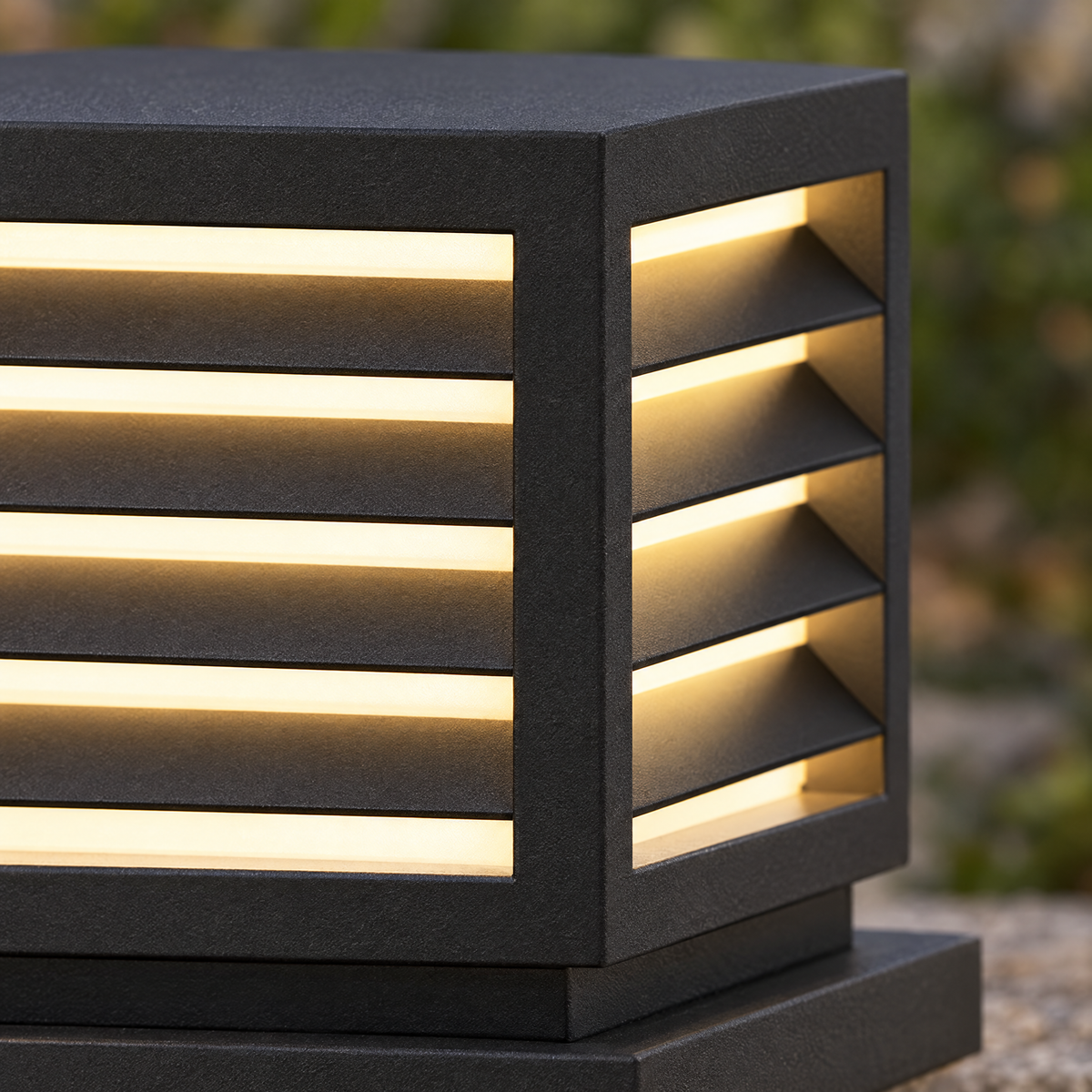 Lavisa - Waterproof Outdoor Pillar Light with Solar and Hardwired Power
