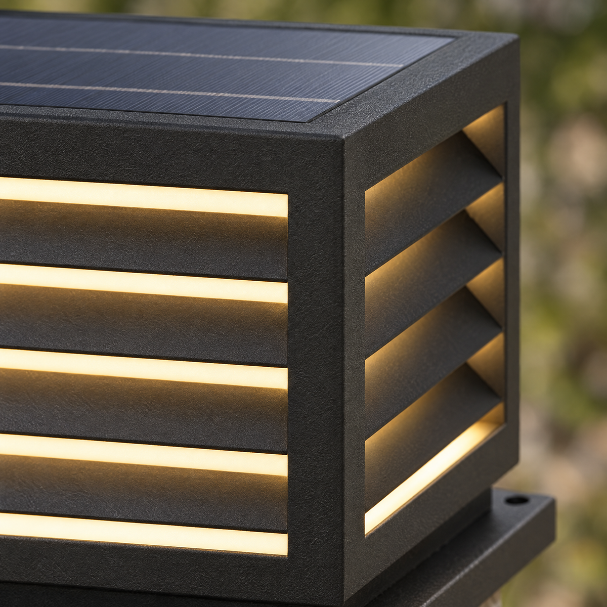 Lavisa - Waterproof Outdoor Pillar Light with Solar and Hardwired Power