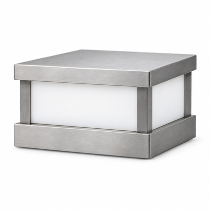 Lavisa - Black Square Pillar Light Solar Or Hardwired LED