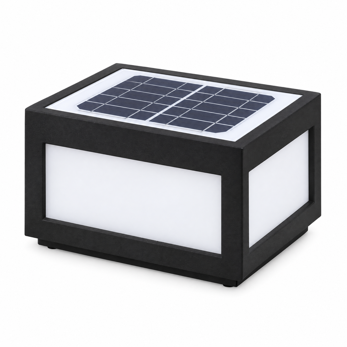 Lavisa - Black Square Pillar Light Solar Or Hardwired LED