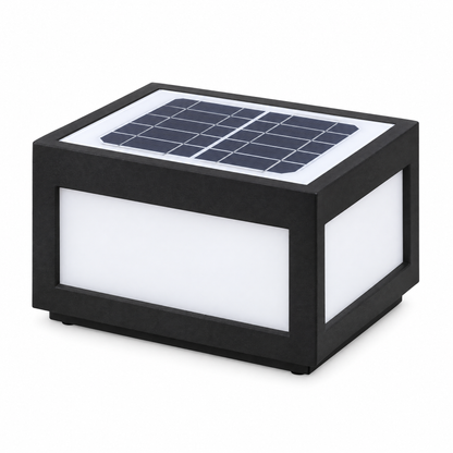 Lavisa - Black Square Pillar Light Solar Or Hardwired LED