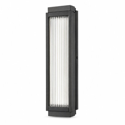 Lavisa - Reeded Glass Outdoor Wall Sconce Modern LED Light