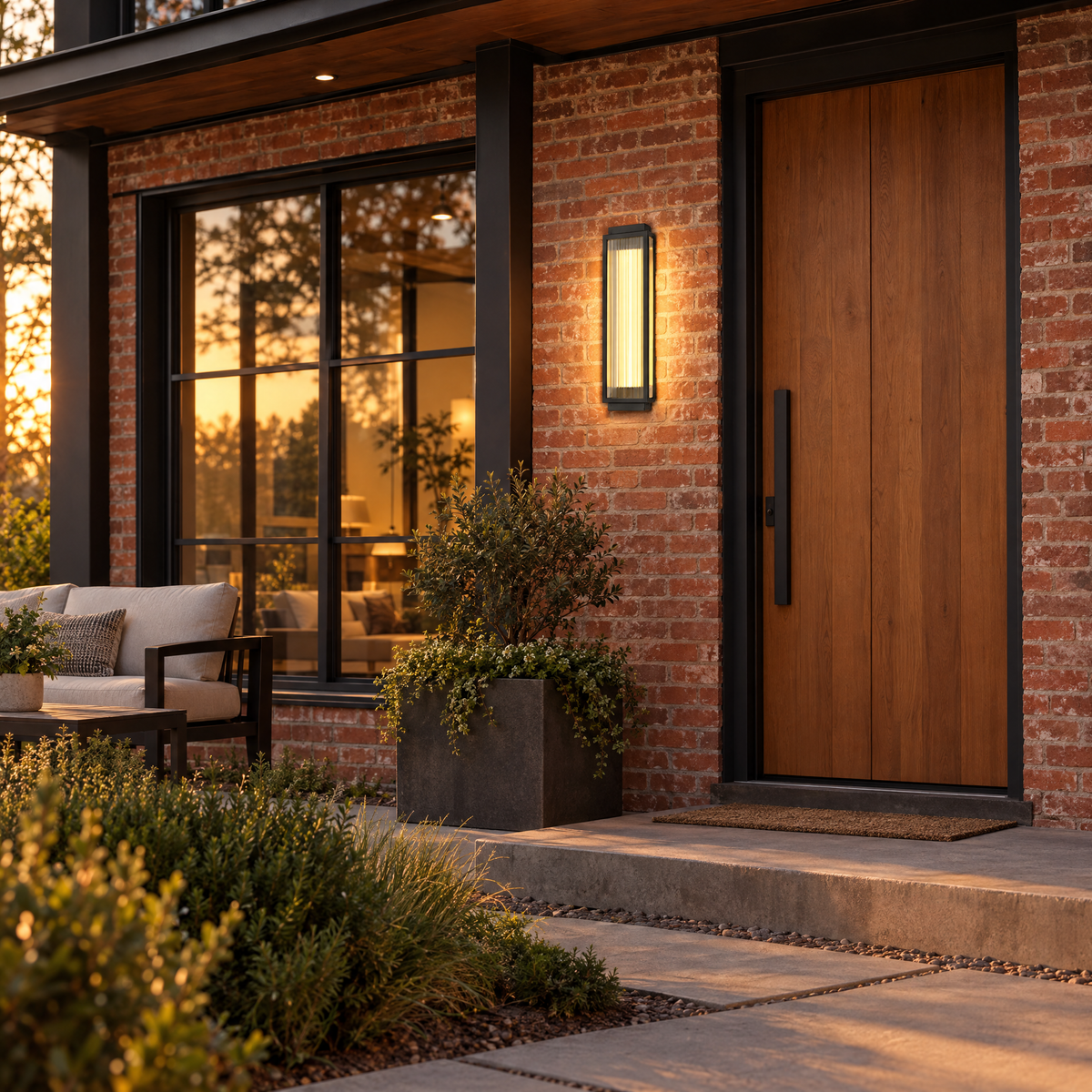 Lavisa - Reeded Glass Outdoor Wall Sconce Modern LED Light