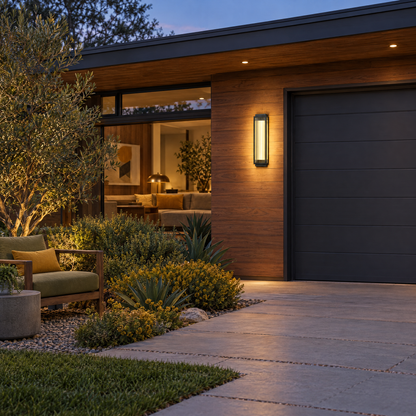 Lavisa - Reeded Glass Outdoor Wall Sconce Modern LED Light