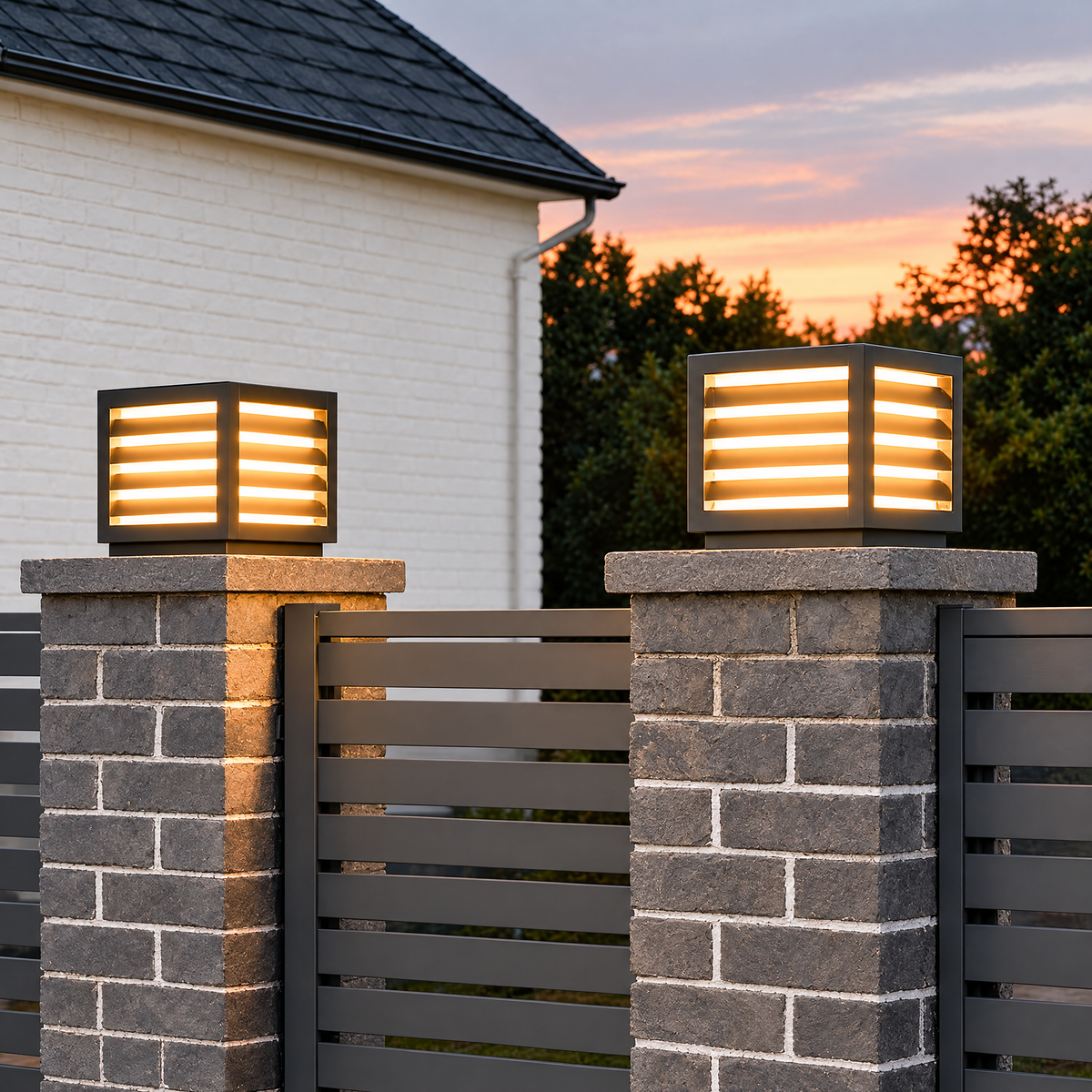 Lavisa - Waterproof Outdoor Pillar Light with Solar and Hardwired Power