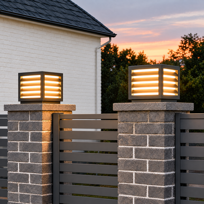 Lavisa - Waterproof Outdoor Pillar Light with Solar and Hardwired Power