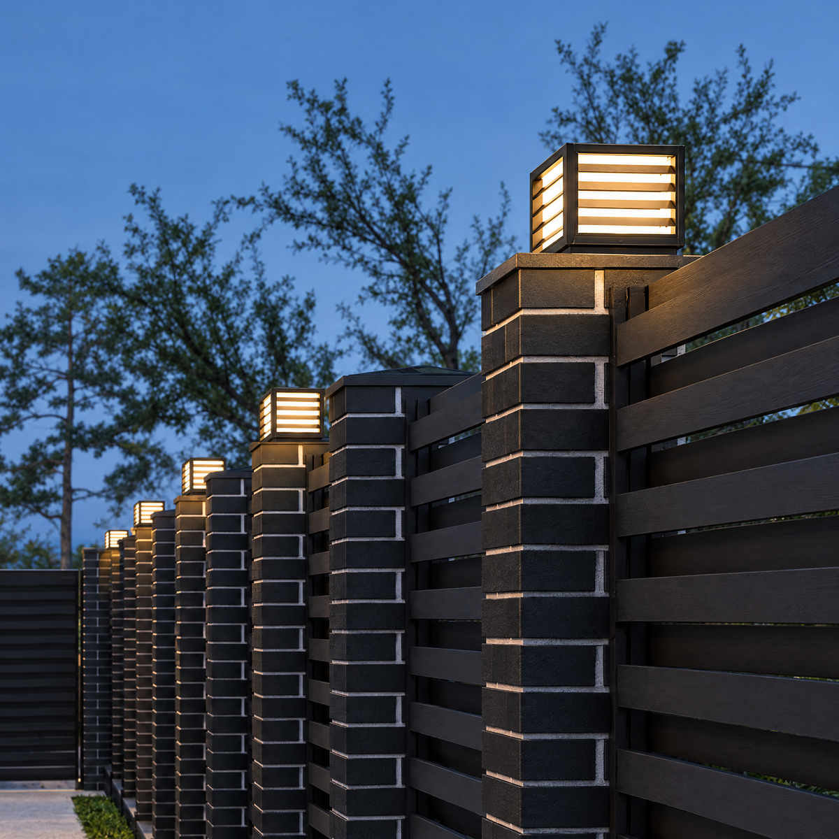 Lavisa - Waterproof Outdoor Pillar Light with Solar and Hardwired Power
