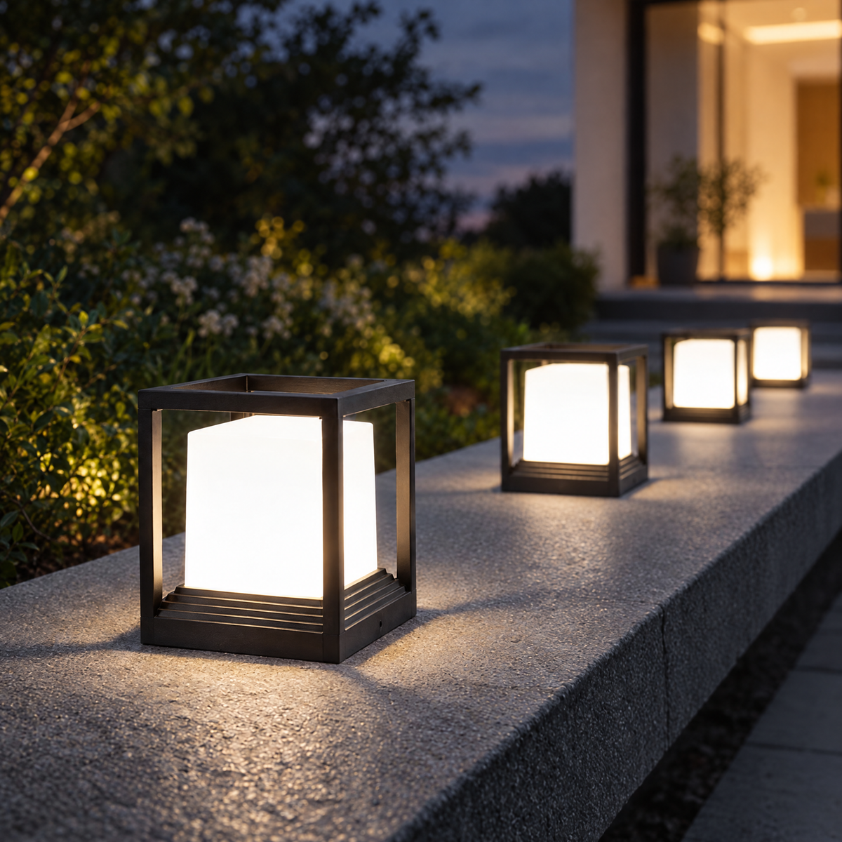 Lavisa - Solar Garden Pedestal Light with 3-Color LED